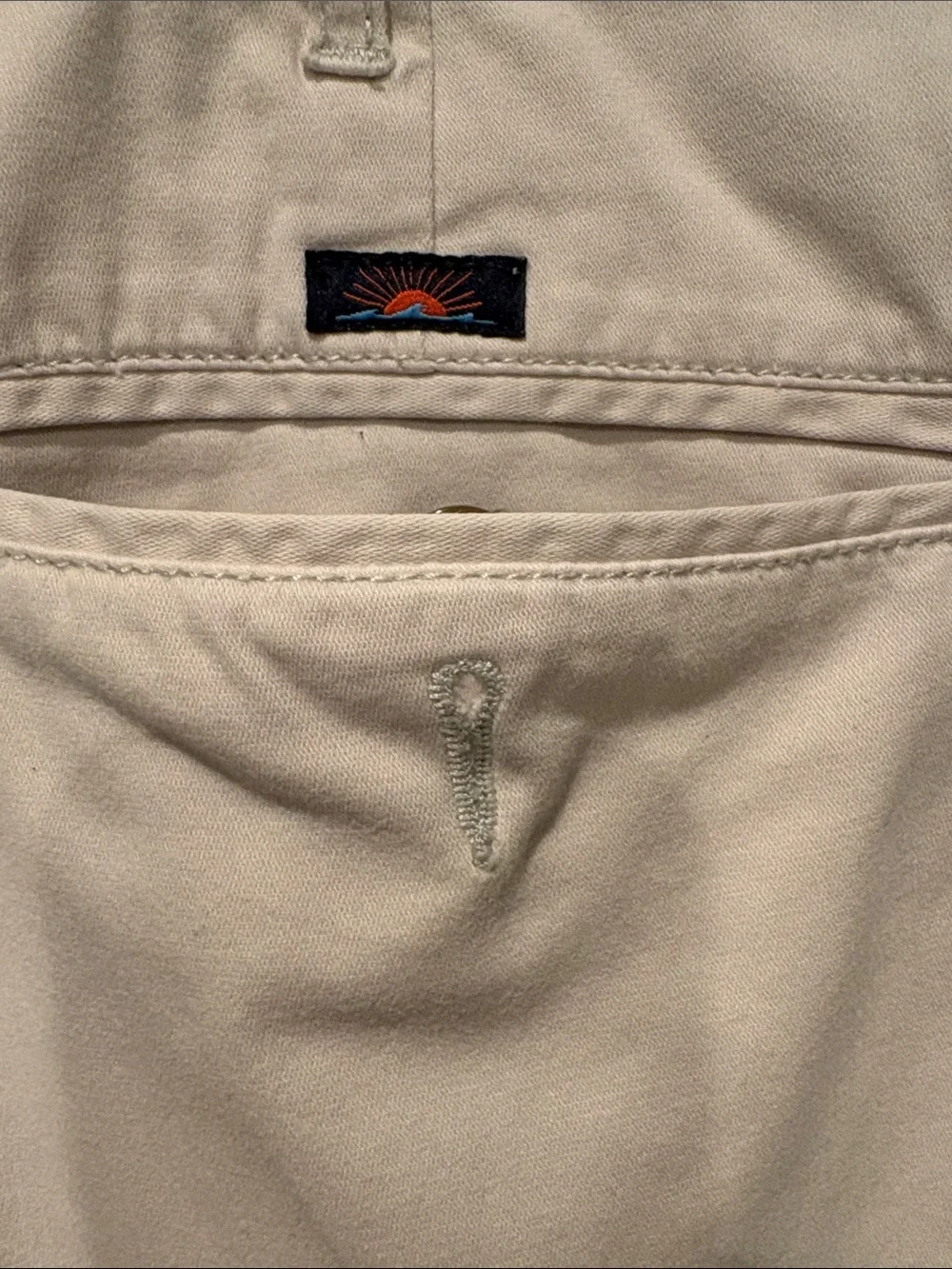 Faherty - Men's Essential Chino Short. Size 38. Khaki, Stone.